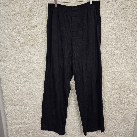 SKIMS Pants - SKIMS Boyfriend Loose Pant Women Size M Onyx Black Modal Cotton Lounge‎ Pajamas